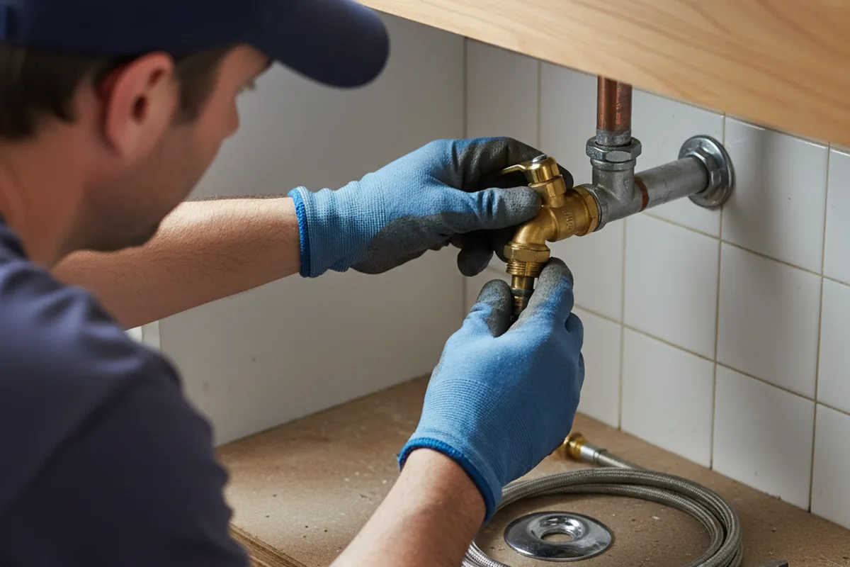 Shutoff valve and fitting work during Faucet and Fixture Repair in Johnson